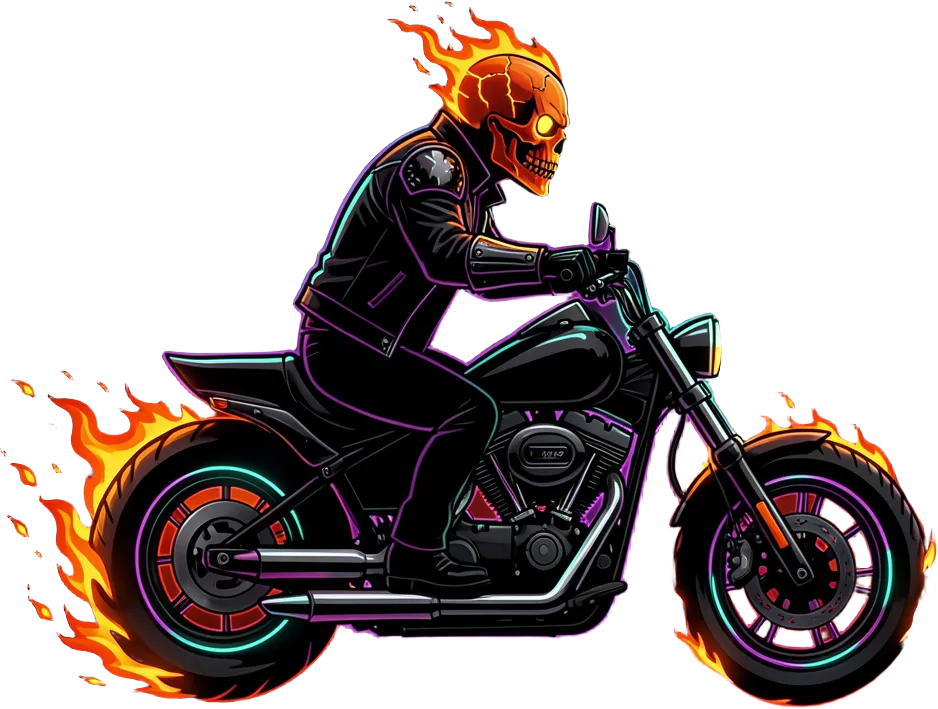 A supernatural biker riding a motorcycle